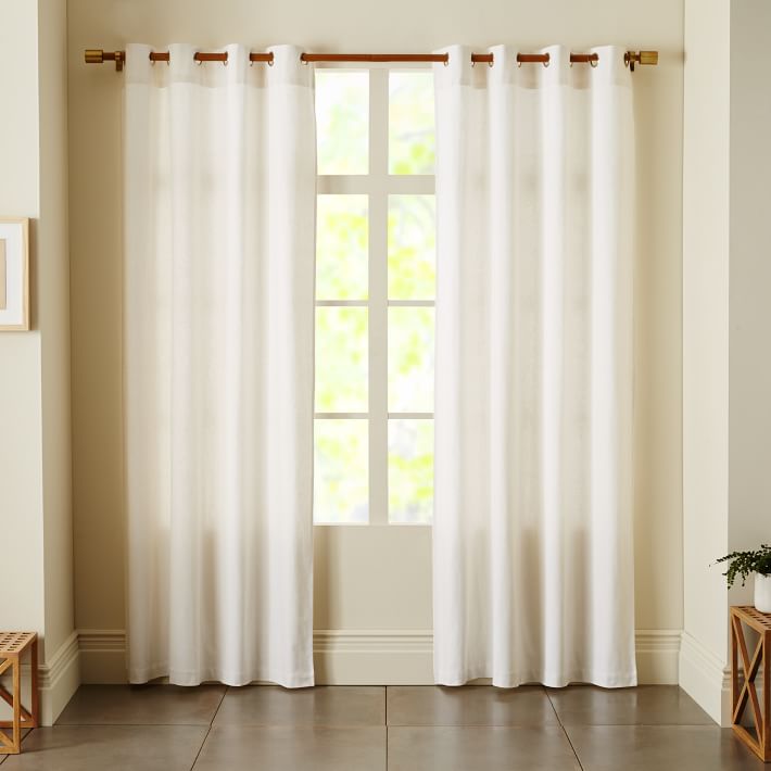 Linen Cotton Grommet Curtain White Linen Cotton Grommet Curtain White