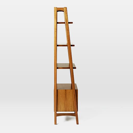 Mid Century 22 Bookshelf W Drawer Acorn