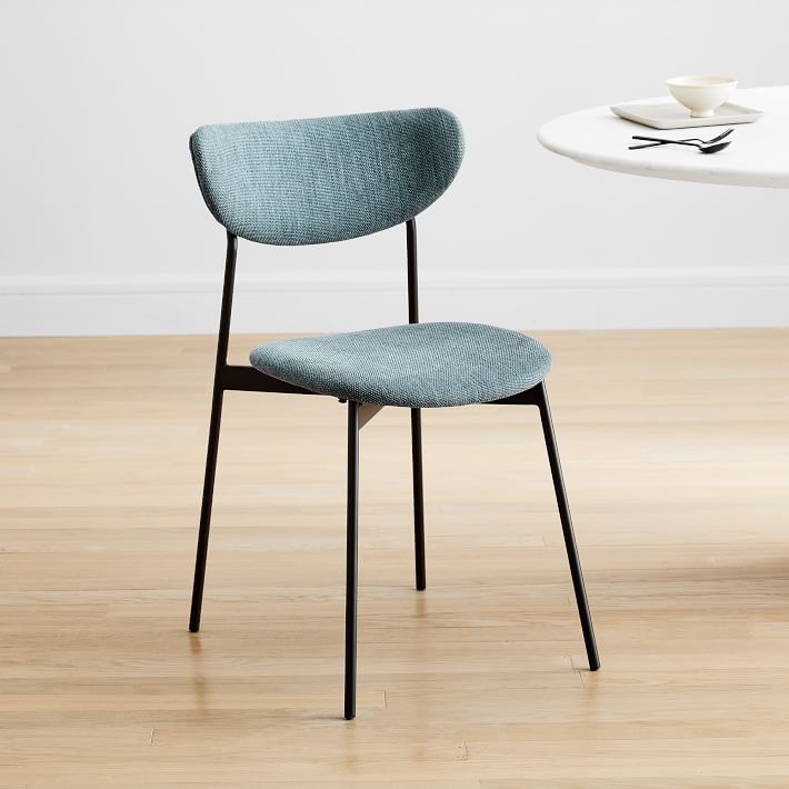 Mid Century Modern Petal Upholstered Dining Chair