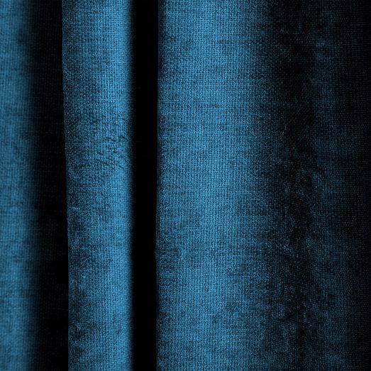 Worn Velvet Curtain Regal Blue Worn Velvet Curtain Regal Blue
