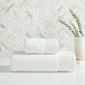 Organic Pleated Edge Hydrocotton Quick-Drying Towels - White