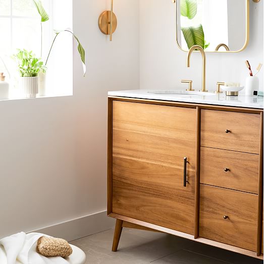 Mid Century Double Bathroom Vanity Acorn