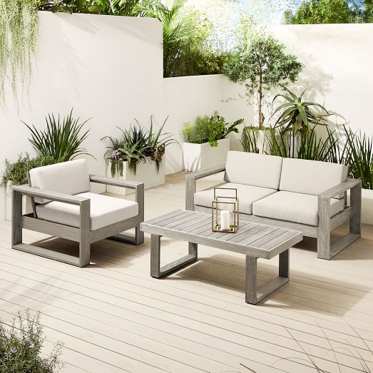 Portside Outdoor Sofa Lounge Chair Coffee Table Set