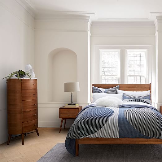 Penelope Narrow 5 Drawer Dresser Acorn W Marble Top