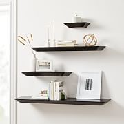 Floating Wood And Metal Wall Shelves