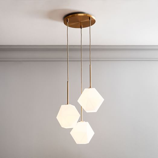 Sculptural Glass 3 Light Faceted Chandelier Milk - Milk Glass Chandelier Covers Sculptural Glass 3 Light Faceted Chandelier Milk - Milk Glass Chandelier Covers