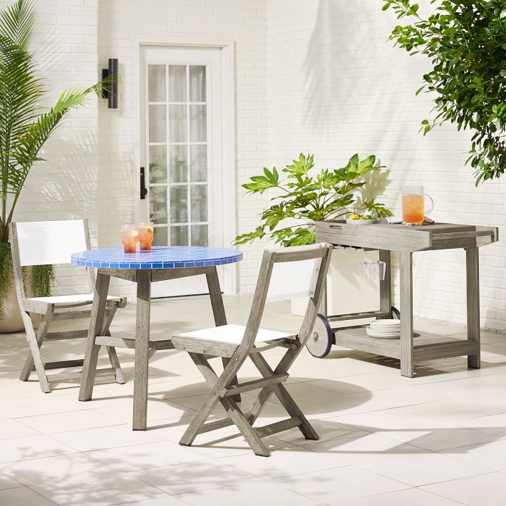 Outdoor Cafe Table And Chairs Set - Bundle 2 Outdoor Bistro Table Side