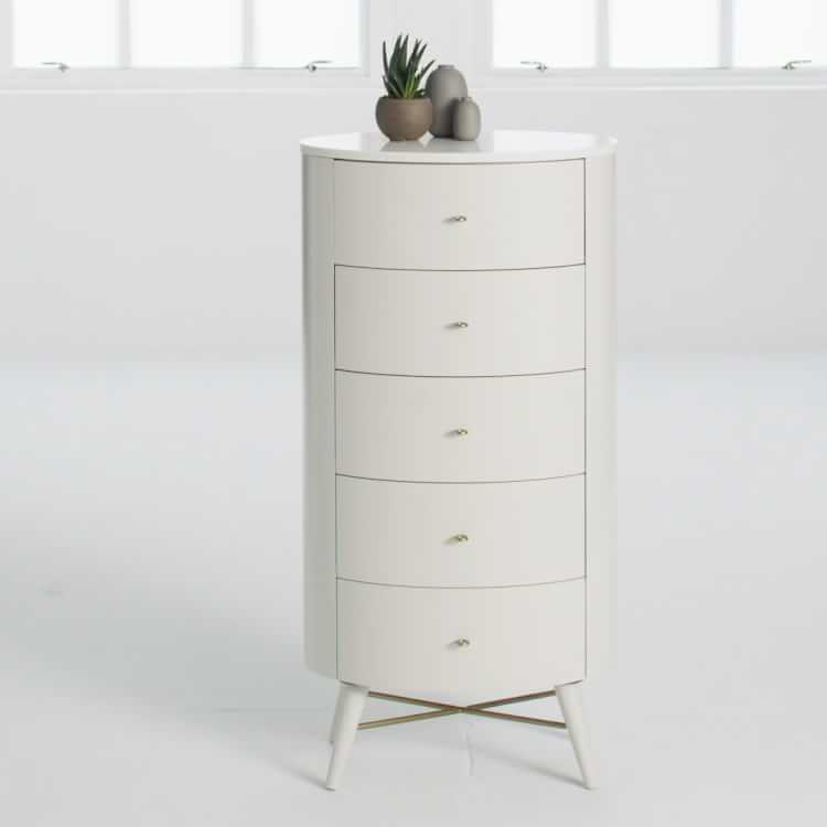 Penelope Narrow 5 Drawer Dresser Oyster W Marble Top Penelope Narrow 5 Drawer Dresser