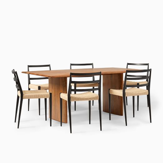 Anton Solid Wood Dining Table 72 6 Holland Chairs Set