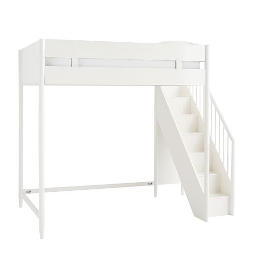 milo mid sleeper kids bed frame with storage steps