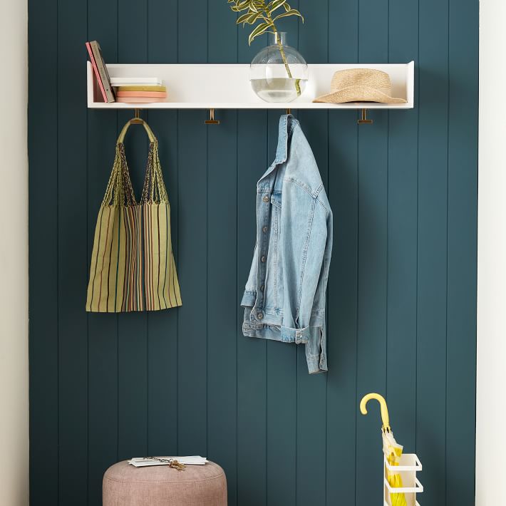 Nolan Wall Shelf With Hooks - Vintage Wall Shelf With Hooks Nolan Wall Shelf With Hooks - Vintage Wall Shelf With Hooks