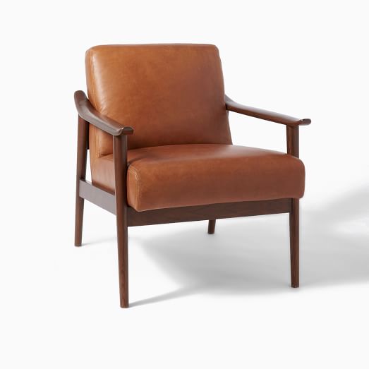 Mid Century Leather Show Wood Chair - West Elm Leather Recliner Mid Century Leather Show Wood Chair - West Elm Leather Recliner