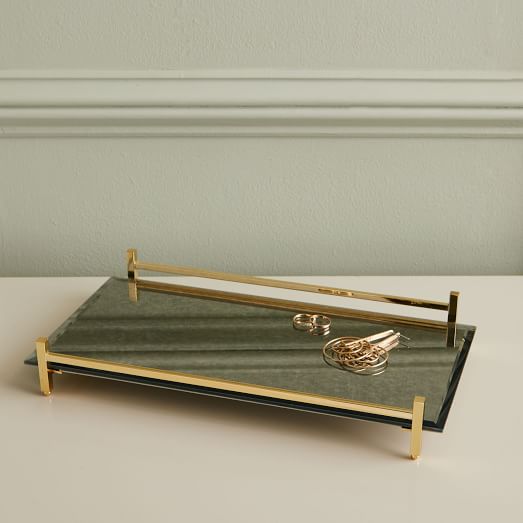 Mirrored Vanity Tray Jewelry Organization