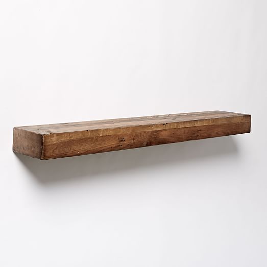 1 X 65CM RECLAIMED STYLE CHUNKY FLOATING SHELF RUSTIC WOODEN 