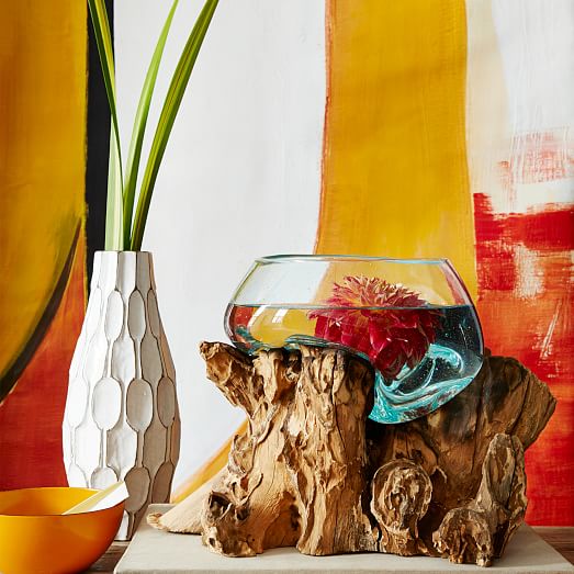 Wood Recycled Glass Terrariums - Melted Glass And Wood Terrarium Wood Recycled Glass Terrariums - Melted Glass And Wood Terrarium