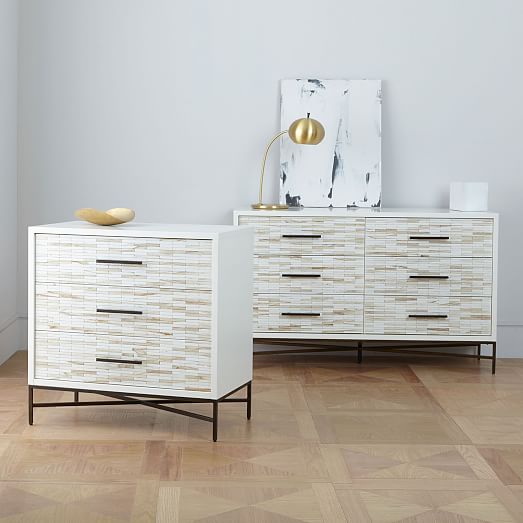 Wood Tiled 3 Drawer Dresser Wood Tiled 3 Drawer Dresser