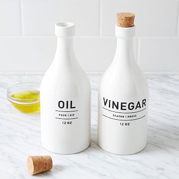Utility Oil Vinegar Set - White
