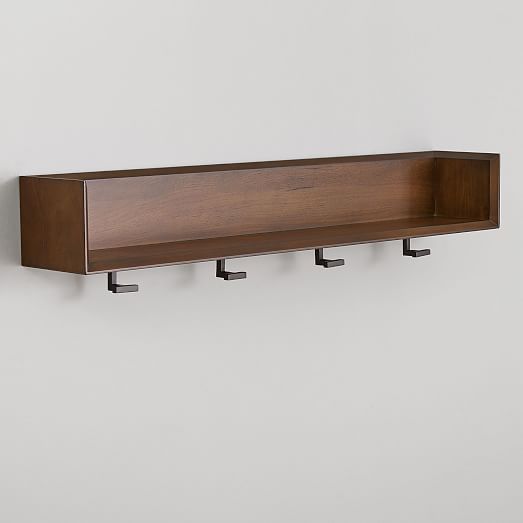 Nolan Wall Shelf With Hooks - Vintage Wall Shelf With Hooks Nolan Wall Shelf With Hooks - Vintage Wall Shelf With Hooks