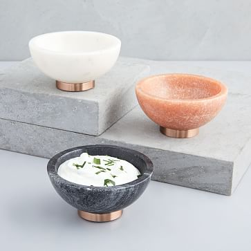 Hand Carved Marble Copper Dip Bowl