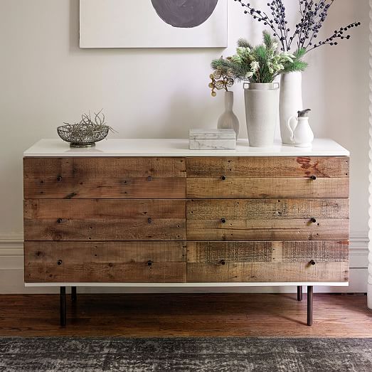 Reclaimed Wood 6 Drawer Dresser Quality, Grey Reclaimed Wood Dresser