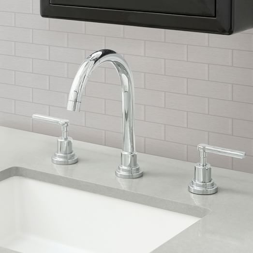 Brushed Silver Brick Peel Stick Backsplash