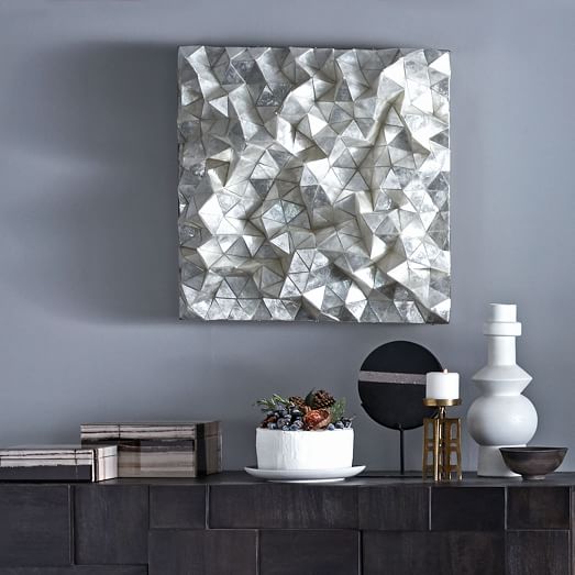 Capiz Wall Art Faceted Square