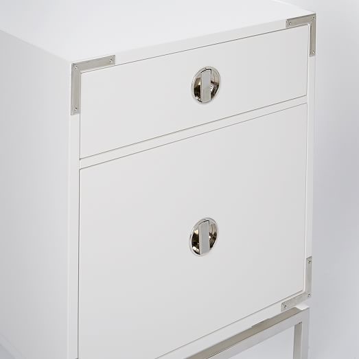 Malone Campaign Nightstand White Lacquer