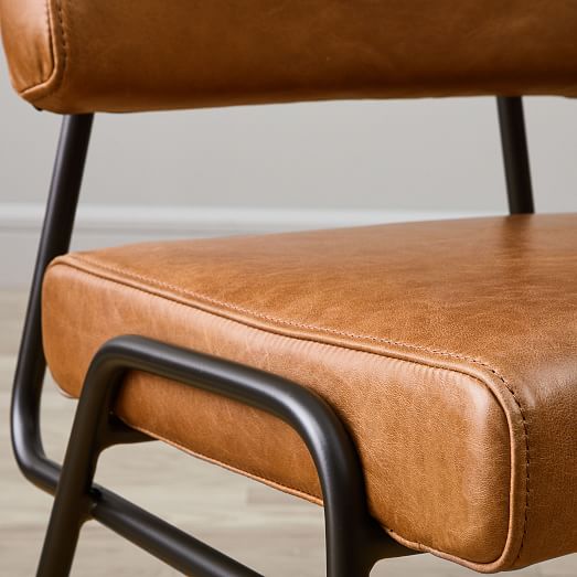 Wire Frame Leather Dining Chair