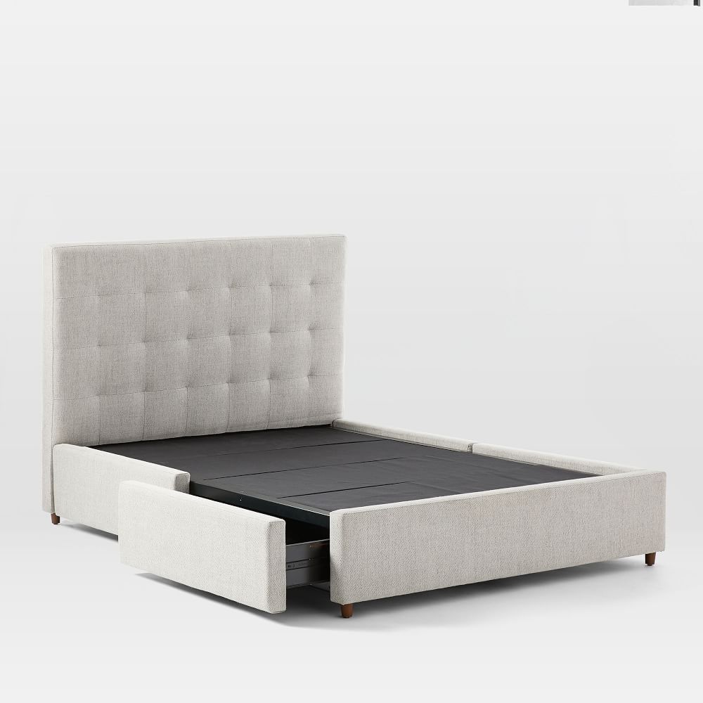 GridTufted Storage Bed West Elm