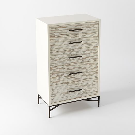 Wood Tiled 5 Drawer Dresser Wood Tiled 5 Drawer Dresser