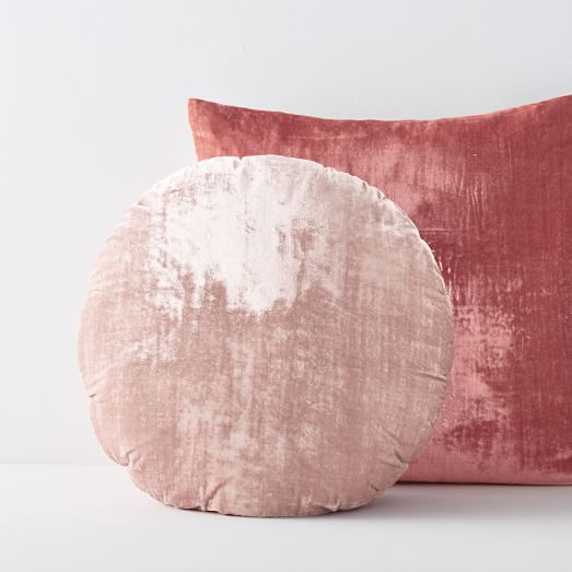 blush velvet pillows