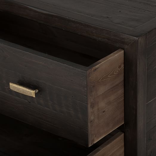 Modern Mixed Reclaimed Wood 3 Drawer Dresser Dark Carbon