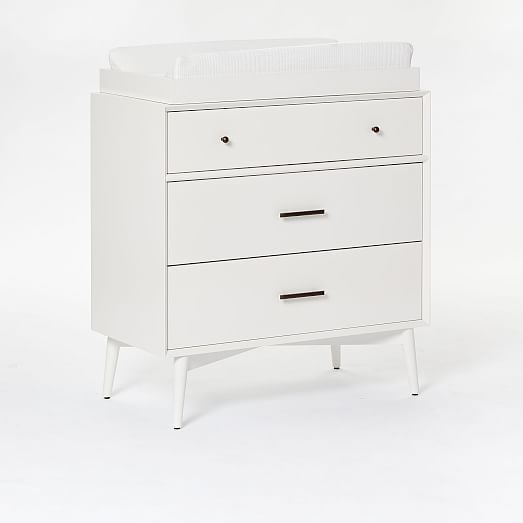 distressed white changing table