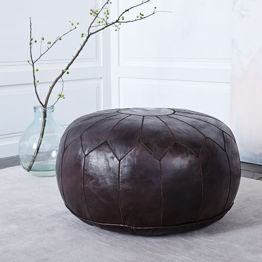 Moroccan Leather Pouf Large - Large Leather Pouf Ottoman Moroccan Leather Pouf Large - Large Leather Pouf Ottoman
