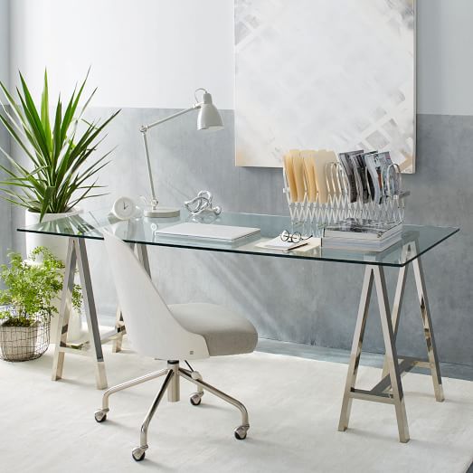 brushed nickel desk