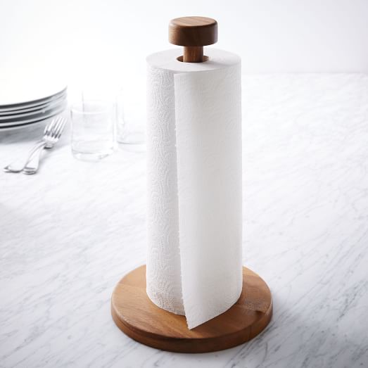 Acacia Wood Paper Towel Holder Kitchen Storage Solutions