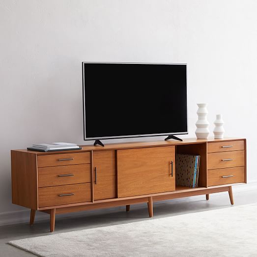 Mid Century Media Console 96 Acorn