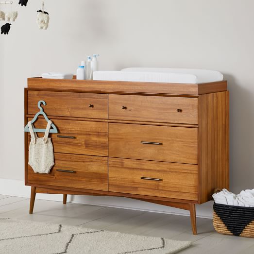 Mid-Century 6-Drawer Changing Table - Acorn