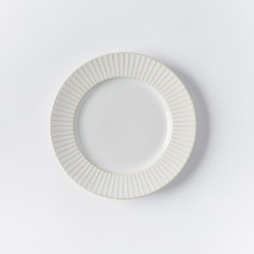 Textured Salad Plates - White (Lines)