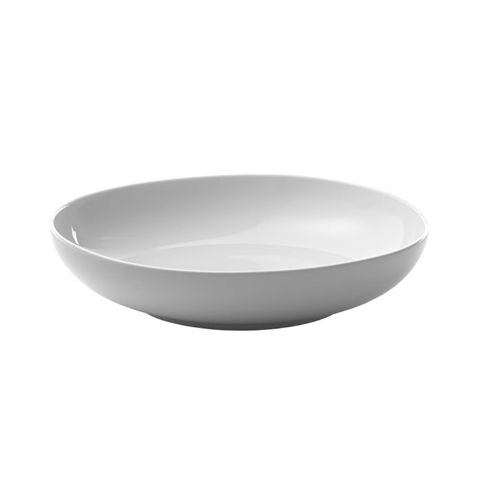 Organic Shaped Porcelain Low Bowls - White 