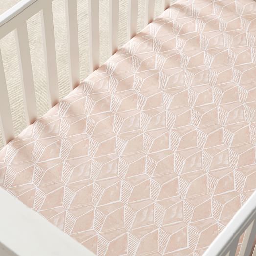 pink fitted cot sheet