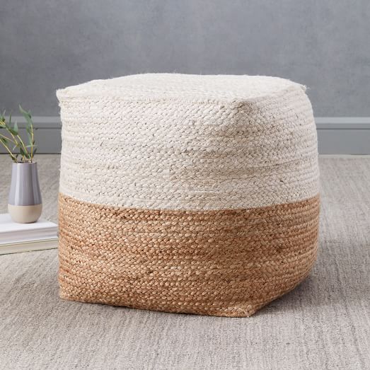 Jute Colorblock Pouf A wide variety of coffee table ottoman seating options are available to you, such as design style, material, and feature.