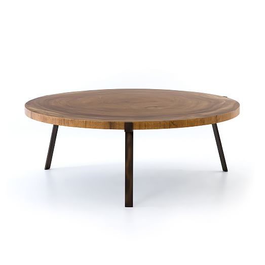 Natural Wood Round Coffee Table