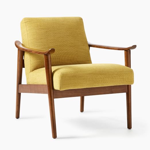 Mustard Yellow Mid Century Modern Chair, Mid Century Arm Chair