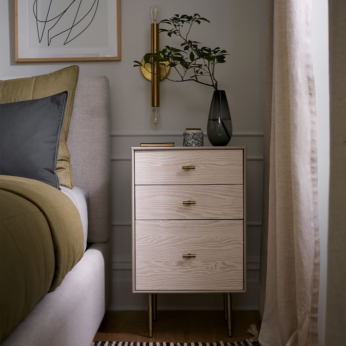 modernist wood and lacquer nightstand west elm