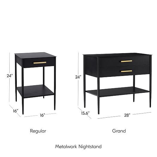 Metalwork Nightstand With Handle Hot Rolled Steel Finish