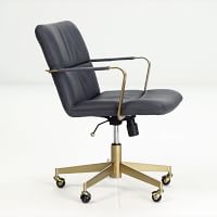 Cooper Mid Century Leather Swivel Office Chair