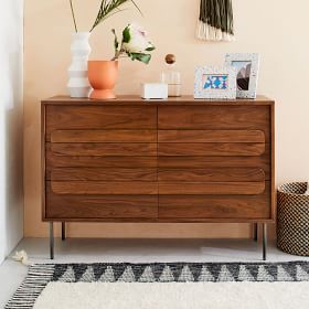 Gemini 6 Drawer Dresser Walnut Gemini 6 Drawer Dresser Walnut