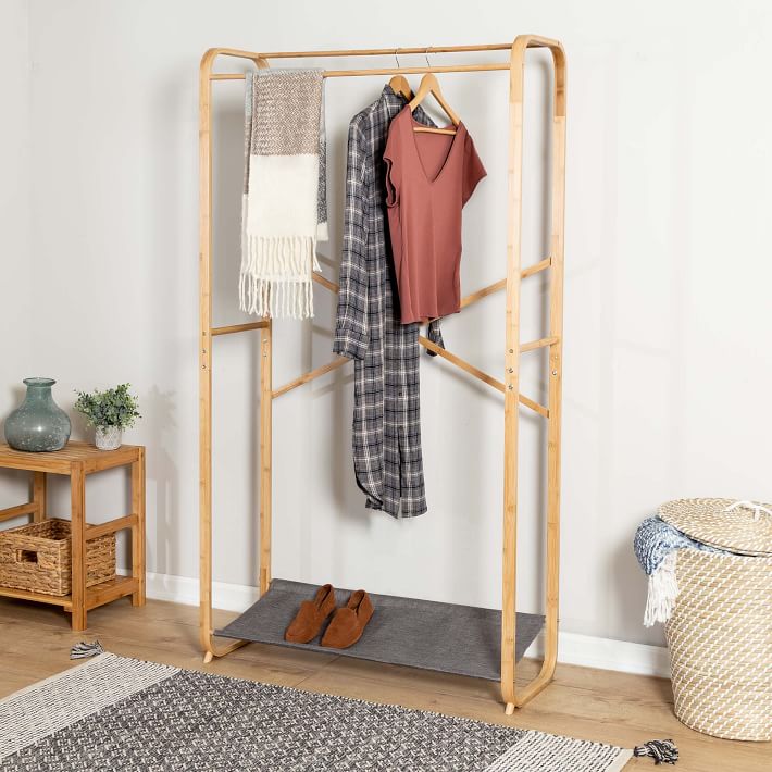bamboo canvas garment rack west elm