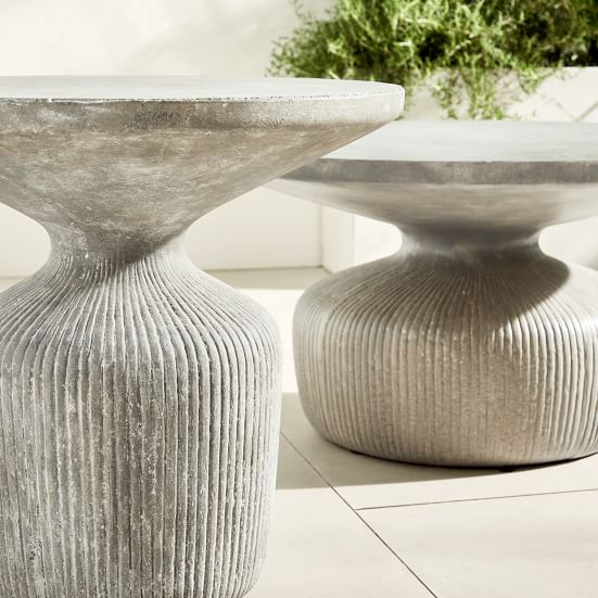 Tambor Concrete Outdoor Drum Coffee Table West Elm